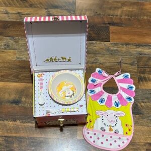 MacKenzie-Childs Sheep Baby Feeding Set with‎ Pink and Yellow Accents